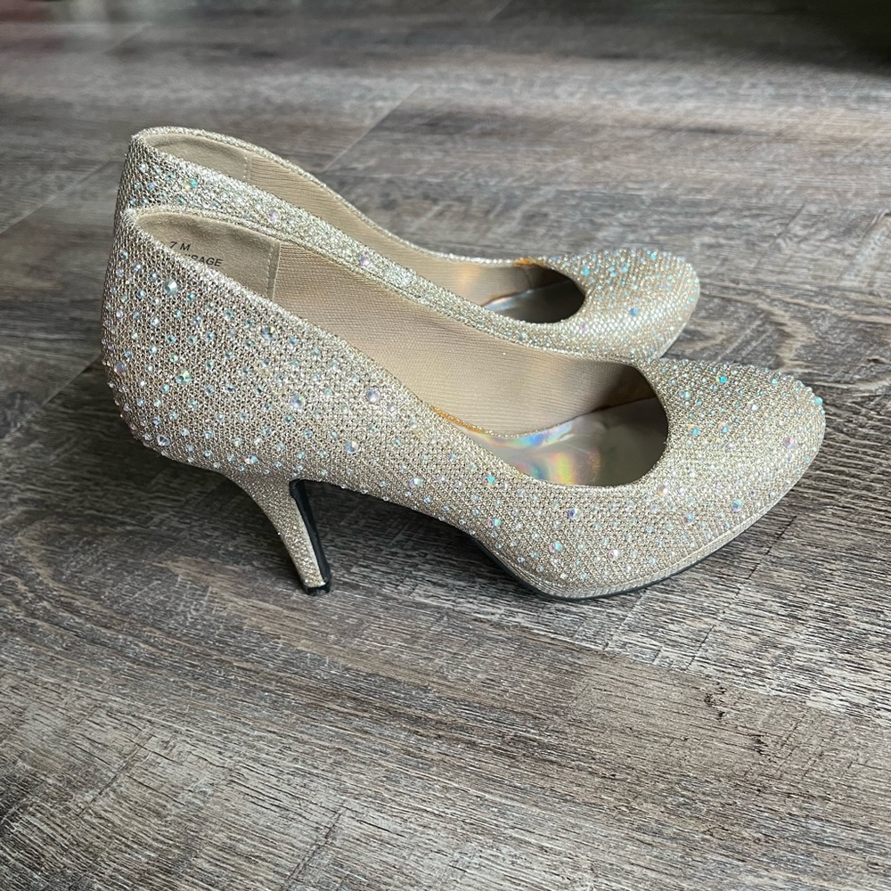 Sparkly Champagne Heels